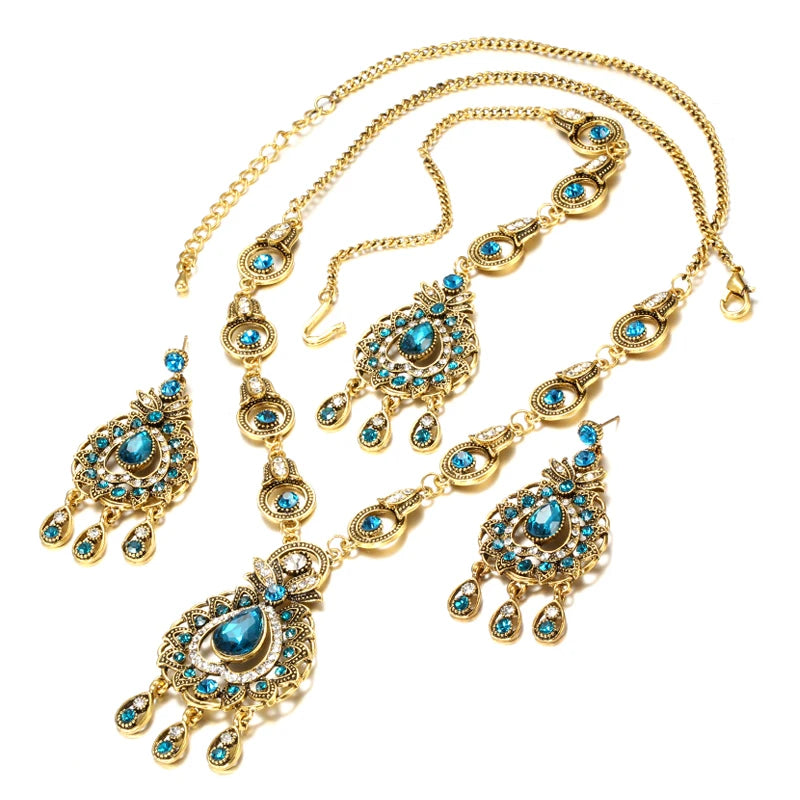 Colored Boho Textured Mixed Metals Travel Jewel Set 0009