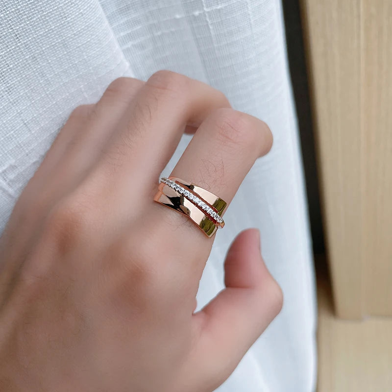 Trend Big Vintage Natural Glossy Metal Ethnic Bride Ring 041