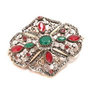 Fashion Textured 583 Gold Formal Brooch 010