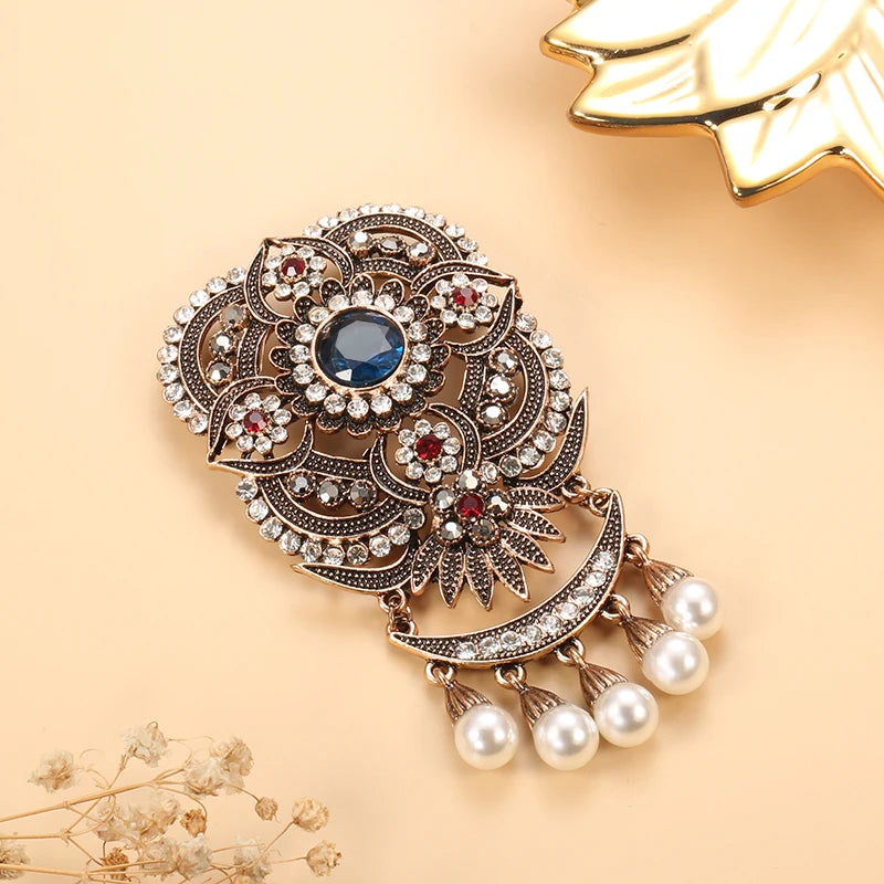 Fashion Textured 583 Gold Formal Brooch 021