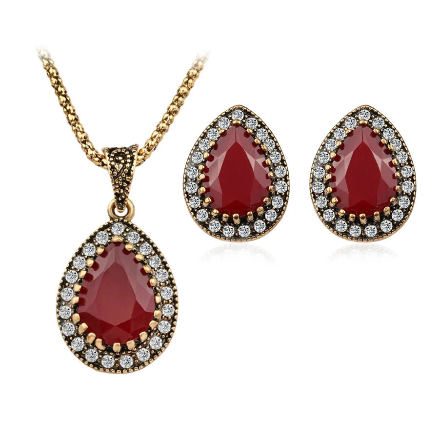 Colored Boho Textured Mixed Metals Travel Jewel Set 0005