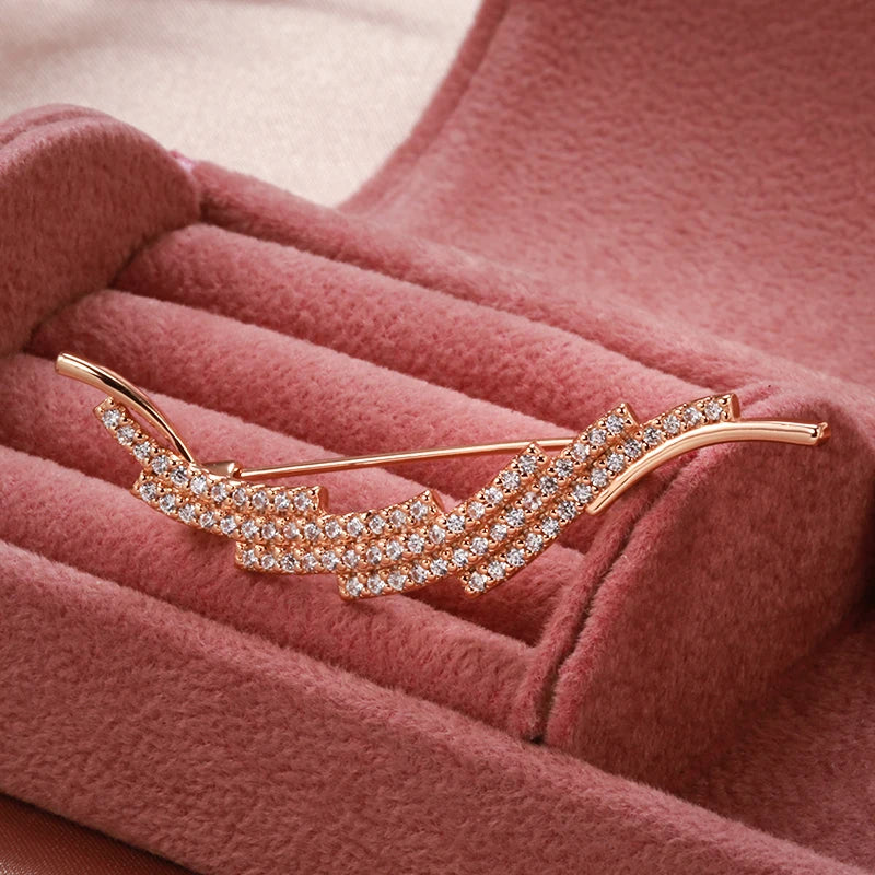 Fashion Textured 583 Gold Formal Brooch 020
