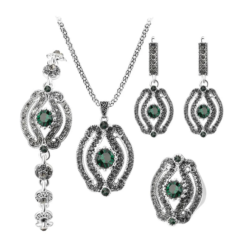 Colored Boho Textured Mixed Metals Travel Jewel Set 0002