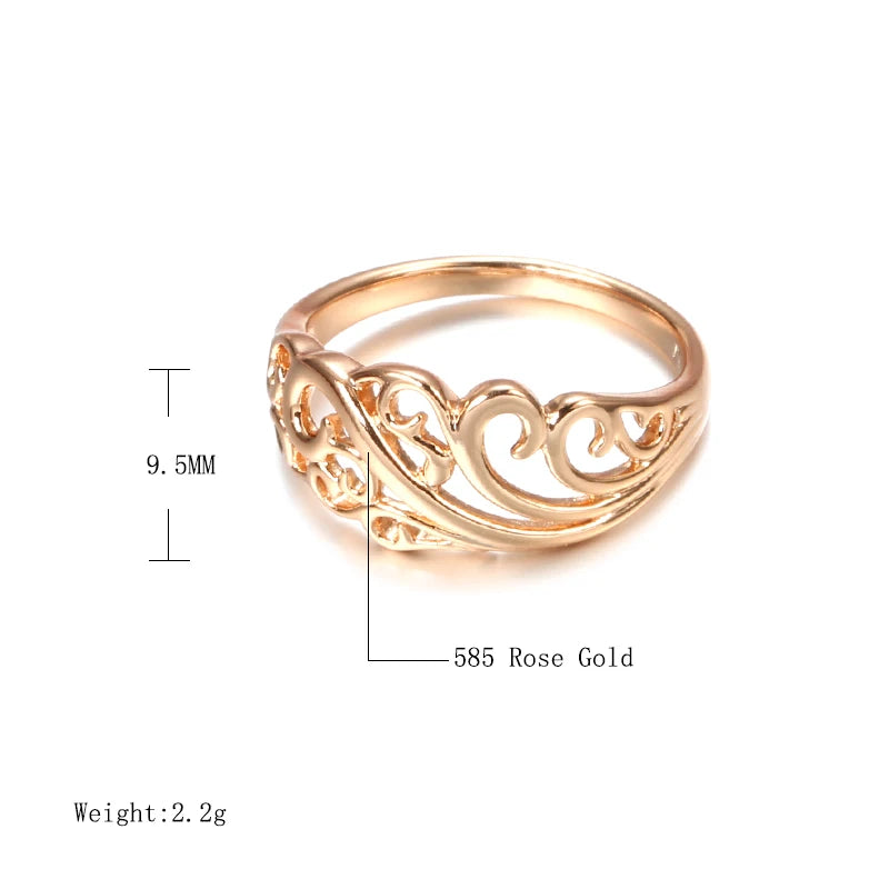 New Boho Hollow Flower Gold Ethnic Party Rings