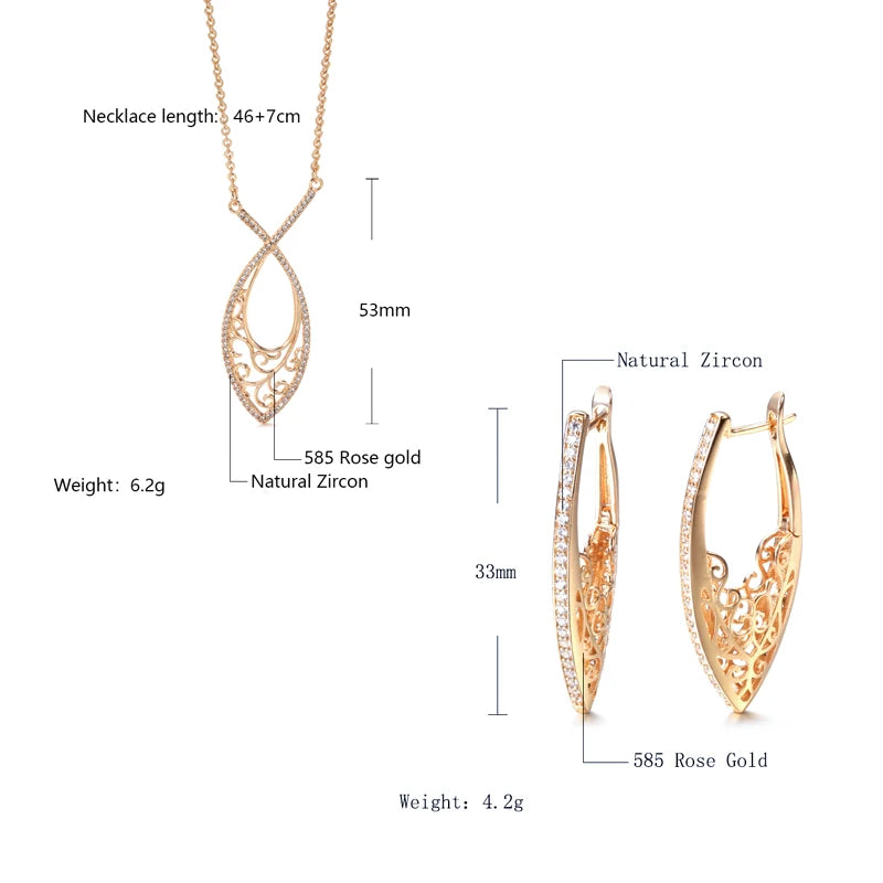 White Fancy 011 583 Rose Gold Casual Jewel Set