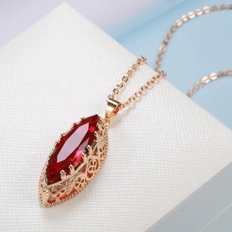 Hot Rose Gold Colour Ethnic Bride Pendant Necklace