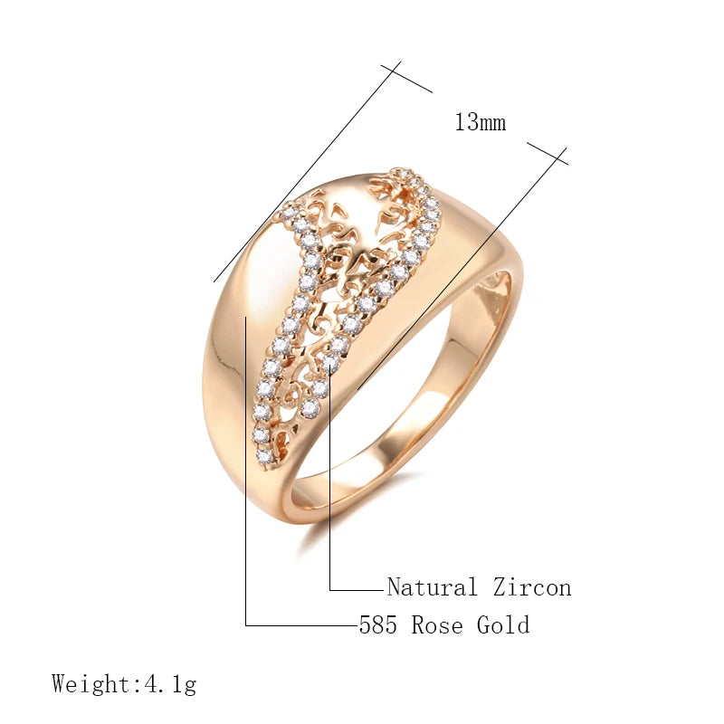 Trend Big Vintage Natural Glossy Metal Ethnic Bride Ring 040