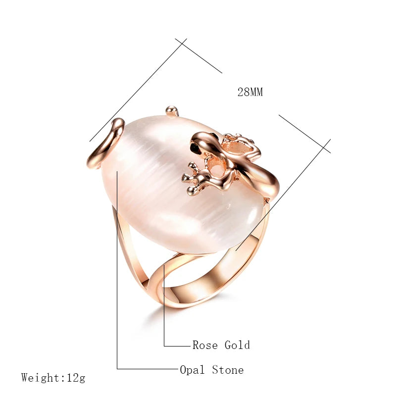 Trend Big Vintage Natural Glossy Metal Ethnic Bride Ring 027