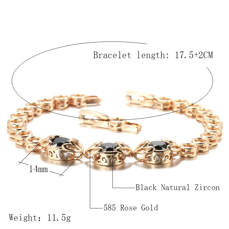 Fashion Ethnic Bride Black Natural Zircon Bracelet