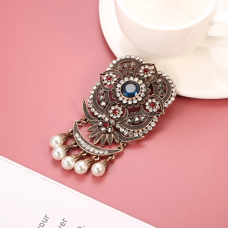 Fashion Textured 583 Gold Formal Brooch 021