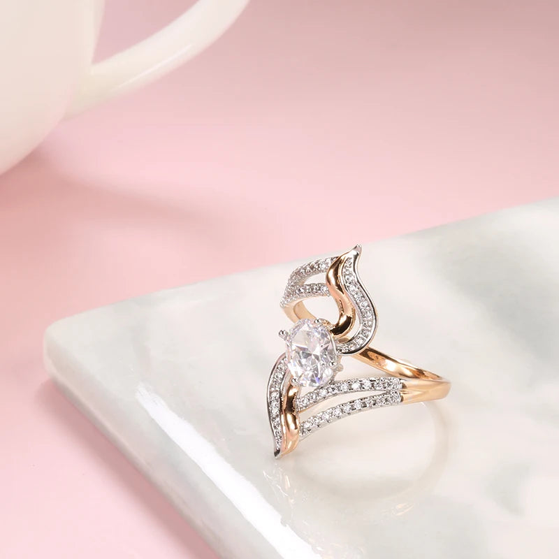 Natural Flowers Rich Rings