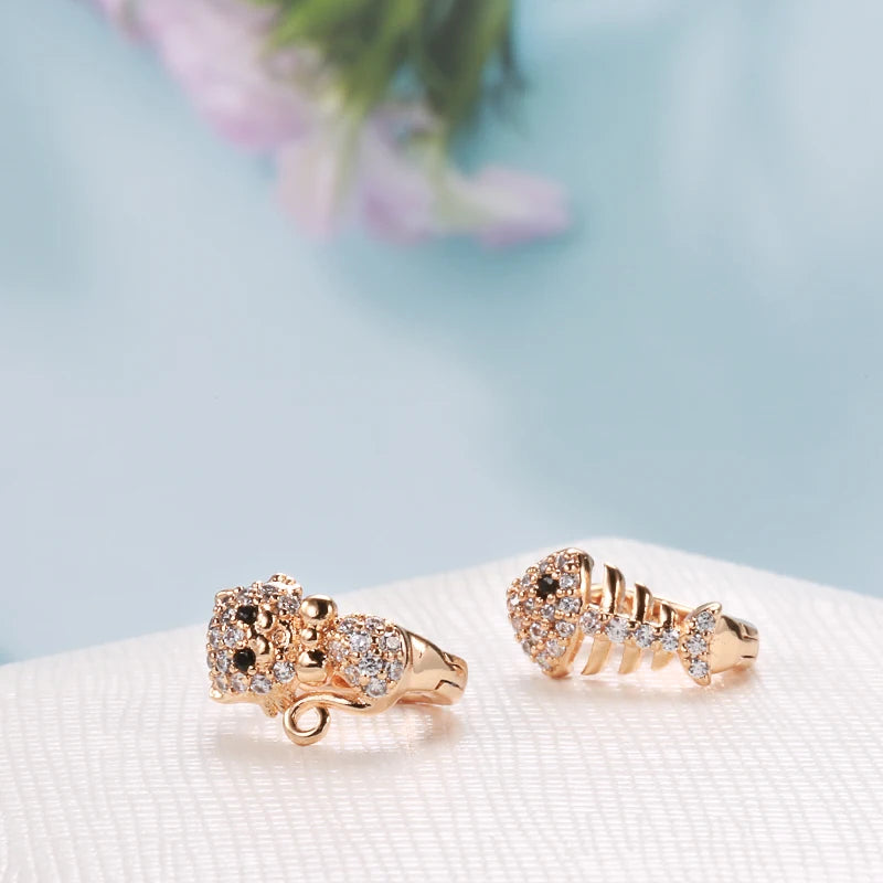 Luxury Cute Cat Fish Earrings