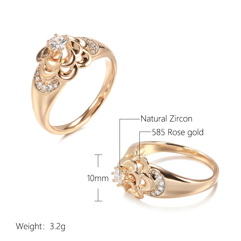 Trend Big Vintage Natural Glossy Metal Ethnic Bride Ring 004