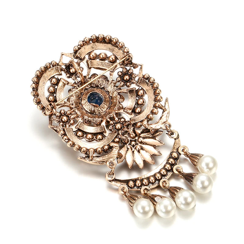 Fashion Textured 583 Gold Formal Brooch 021