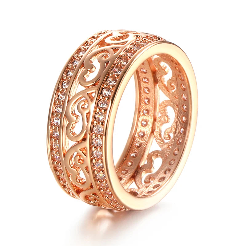 Trend Big Vintage Natural Glossy Metal Ethnic Bride Ring 029