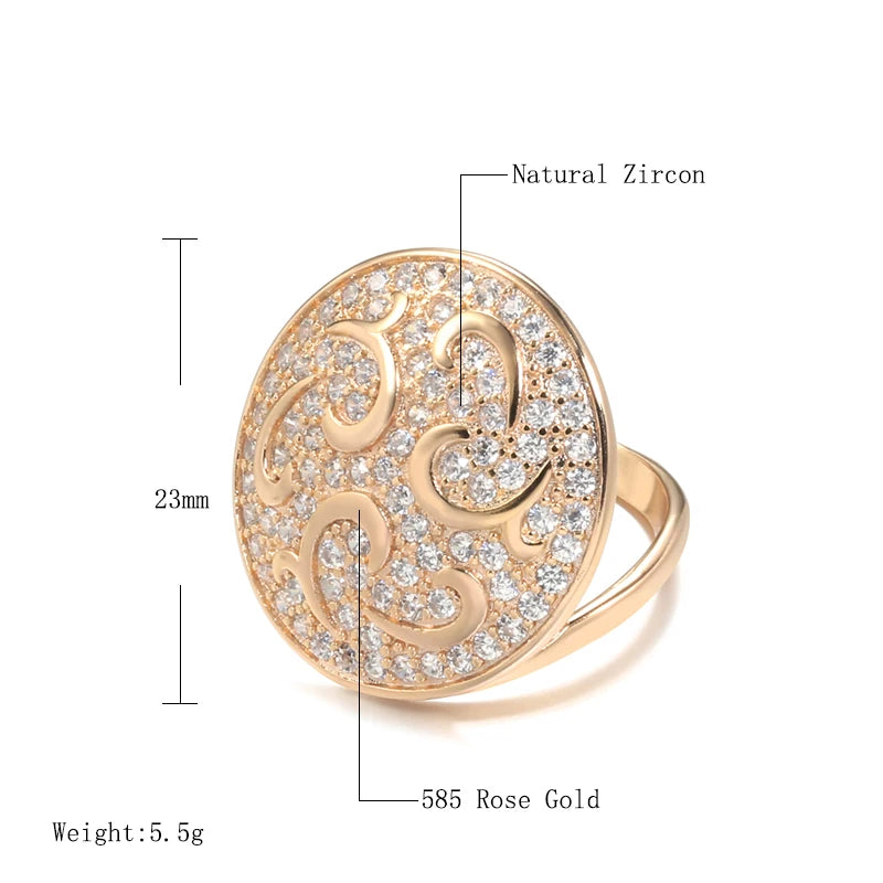 Trend Big Vintage Natural Glossy Metal Ethnic Bride Ring 054