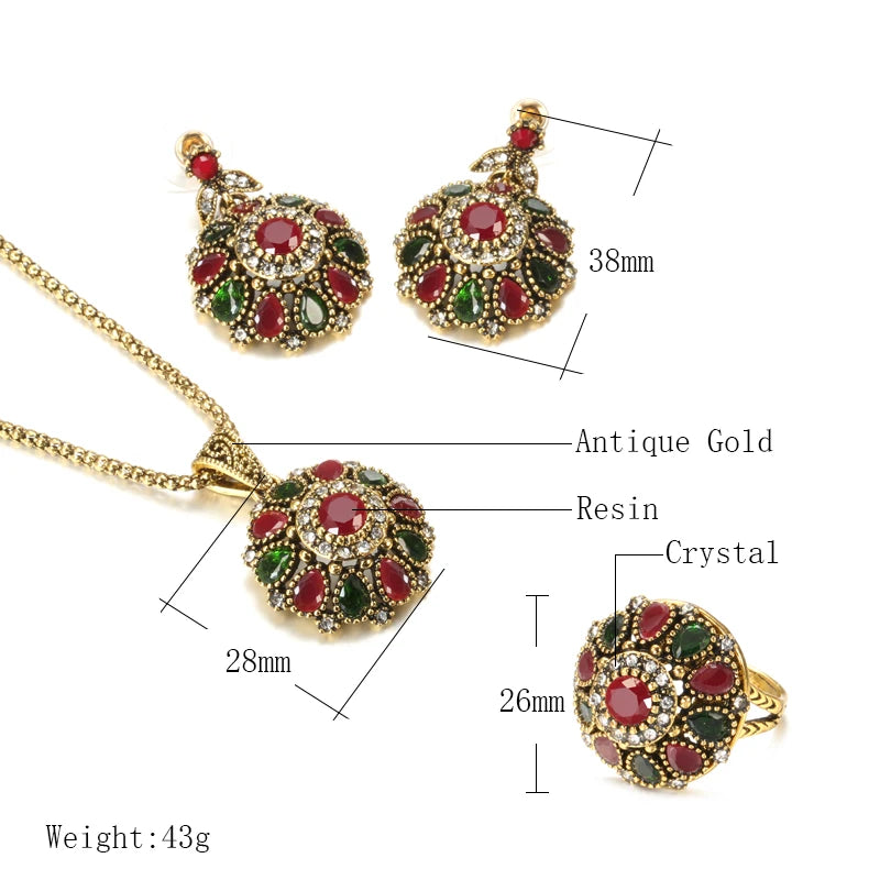 Colored Boho Textured Mixed Metals Travel Jewel Set 0007