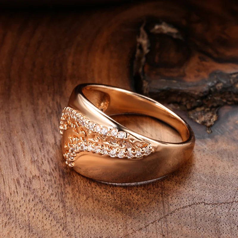 Trend Big Vintage Natural Glossy Metal Ethnic Bride Ring 040