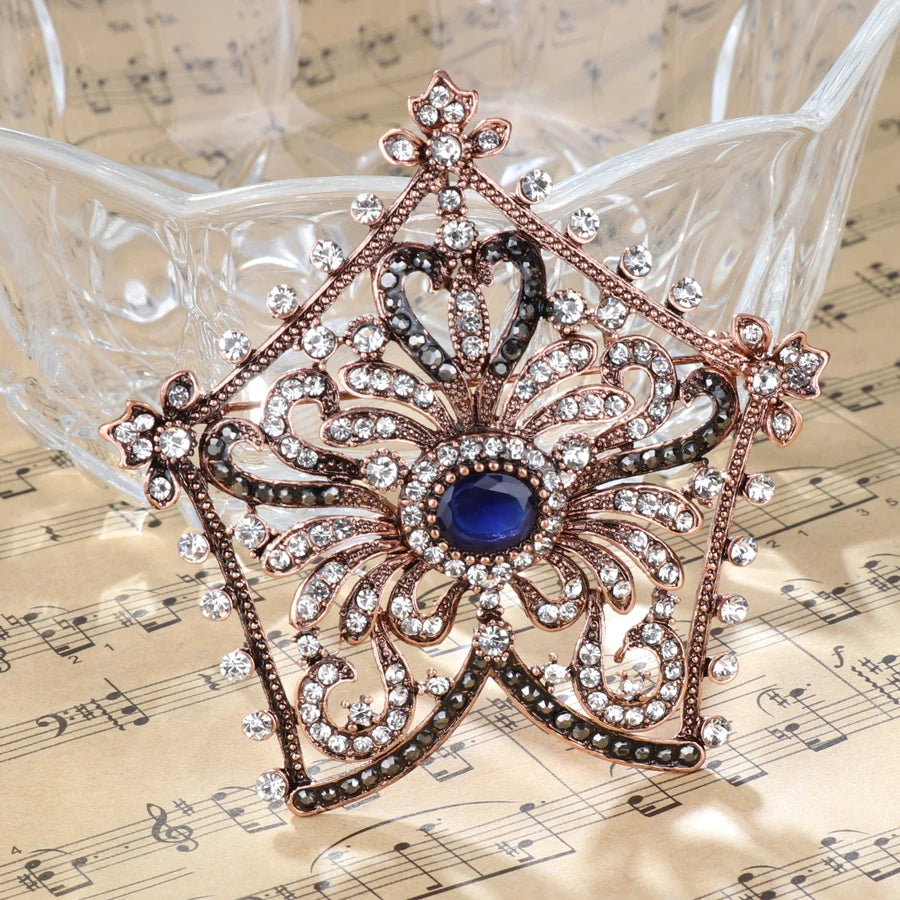 Fashion Textured 583 Gold Formal Brooch 003