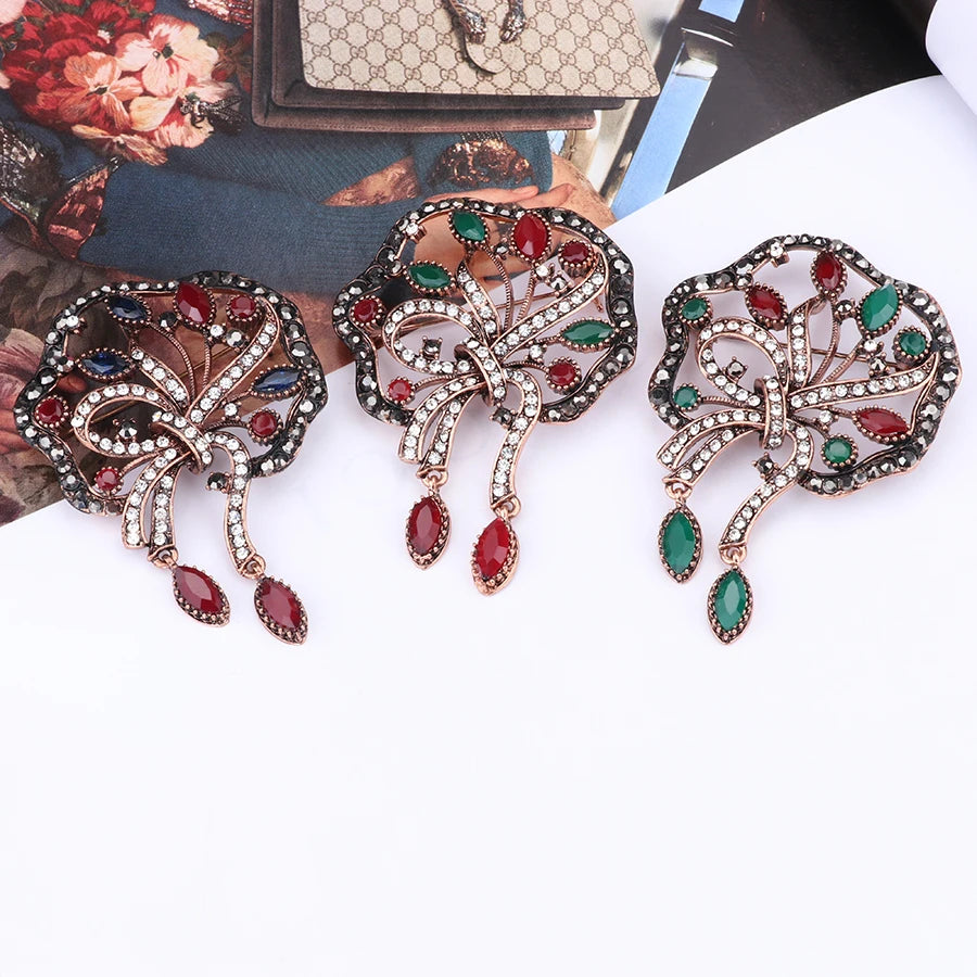 Fashion Textured 583 Gold Formal Brooch 001