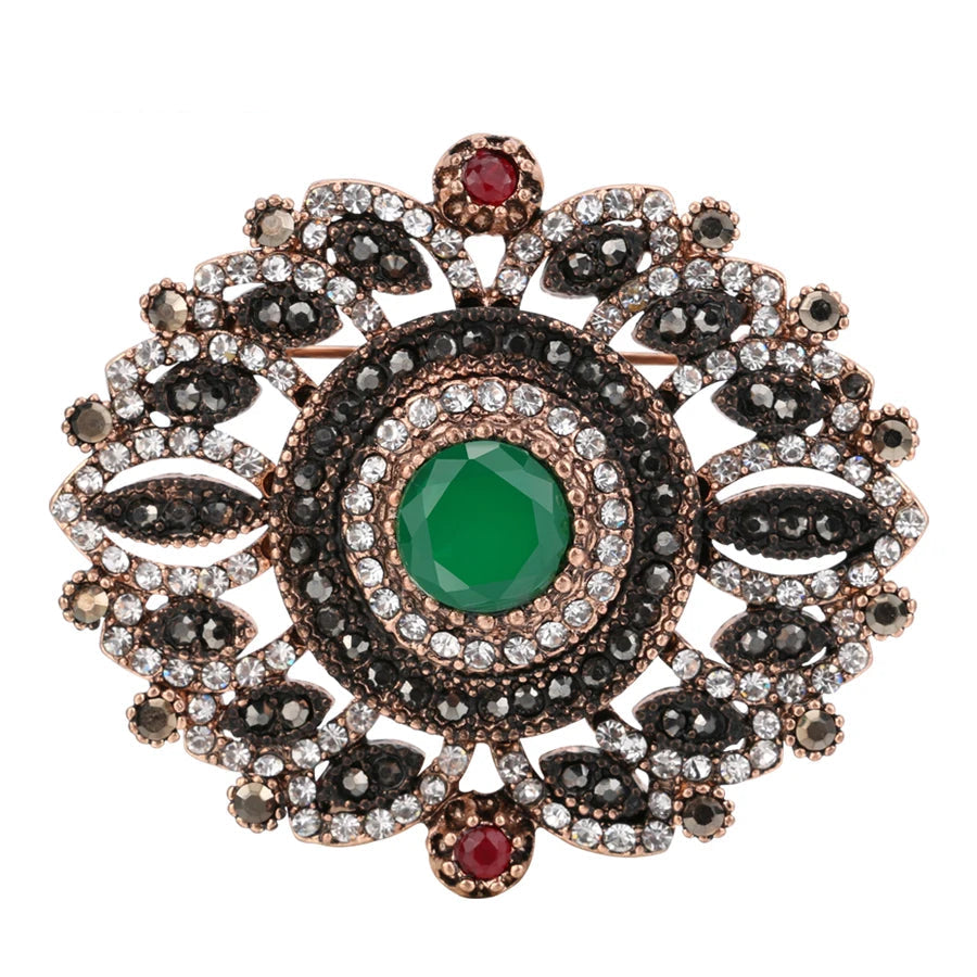 Fashion Textured 583 Gold Formal Brooch 007