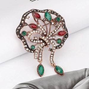 Fashion Textured 583 Gold Formal Brooch 001