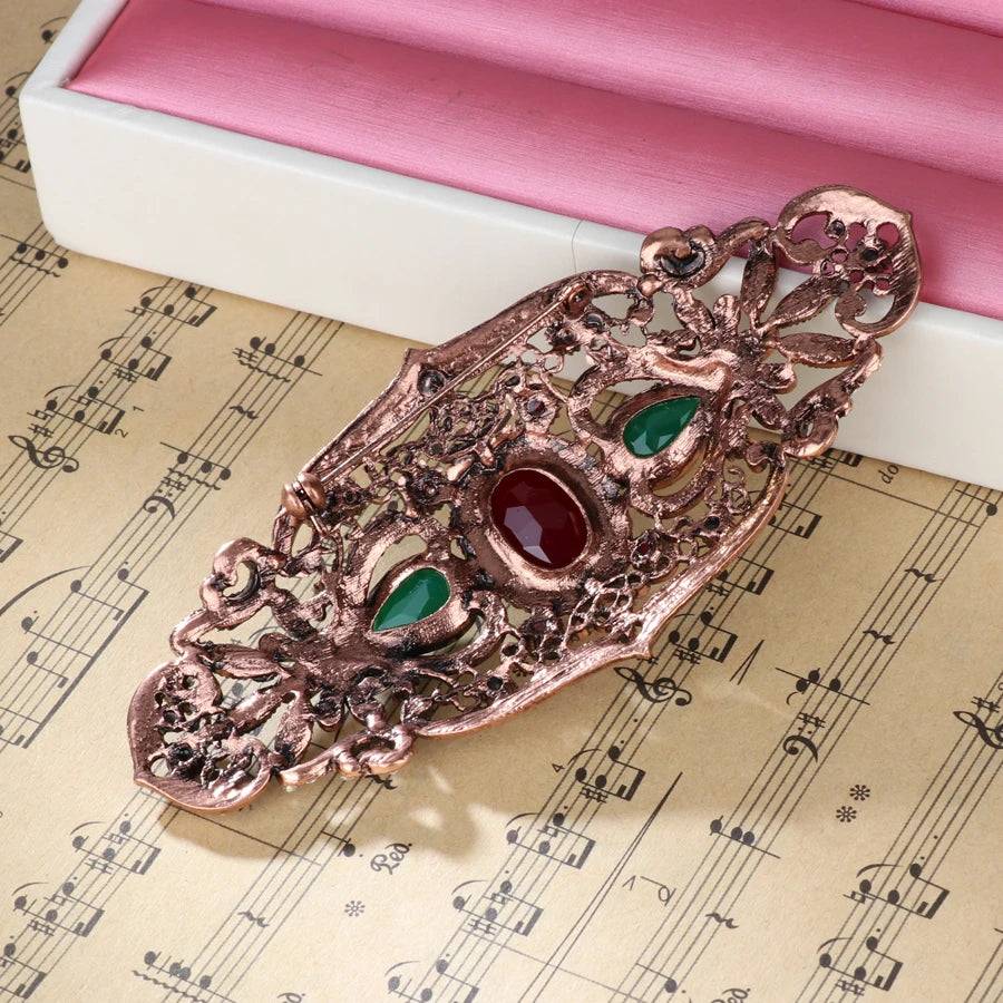 Fashion Textured 583 Gold Formal Brooch 004