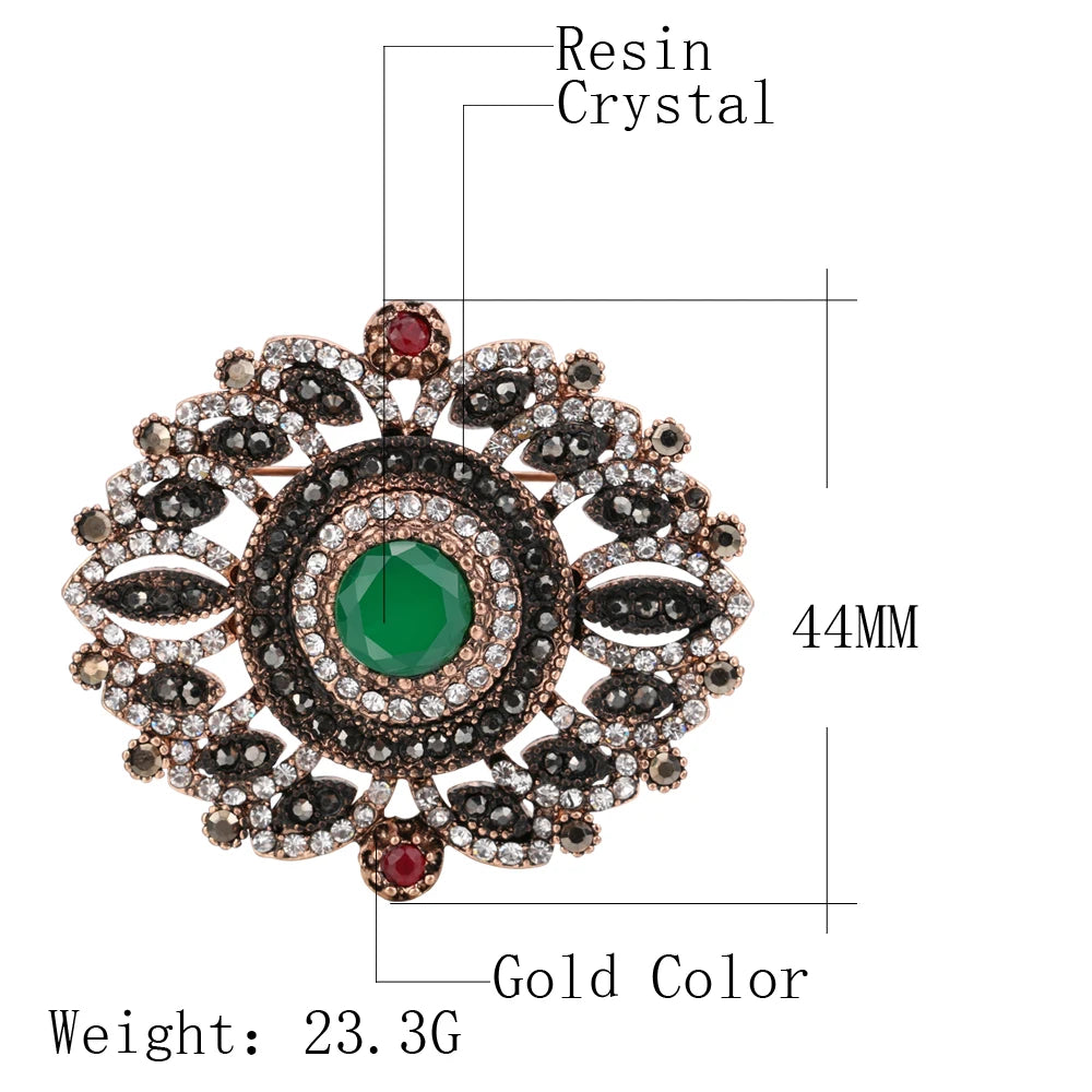 Fashion Textured 583 Gold Formal Brooch 007