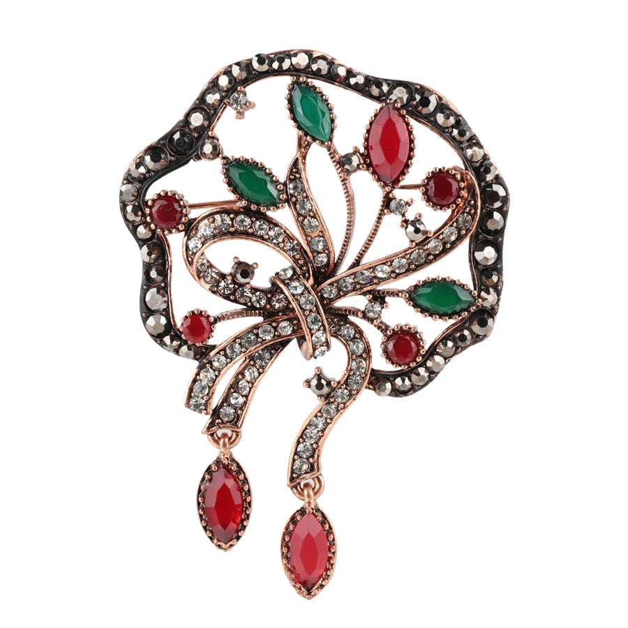 Fashion Textured 583 Gold Formal Brooch 001