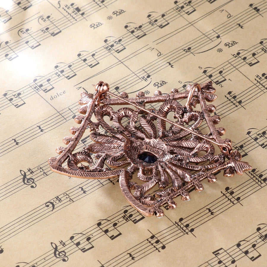 Fashion Textured 583 Gold Formal Brooch 003