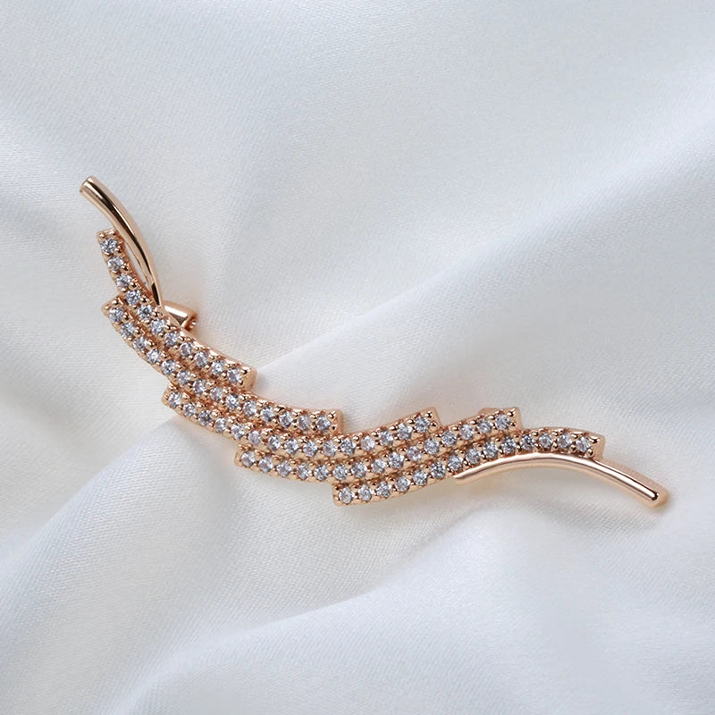 Fashion Textured 583 Gold Formal Brooch 020
