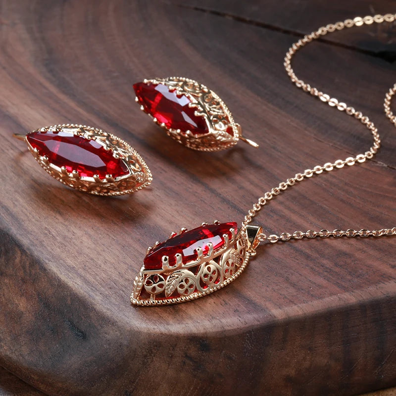 Hot Rose Gold Colour Ethnic Bride Pendant Necklace