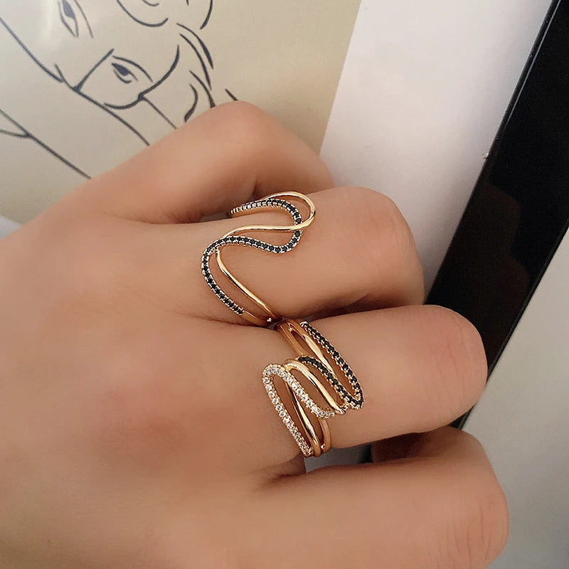 Trend Big Vintage Natural Glossy Metal Ethnic Bride Ring 089