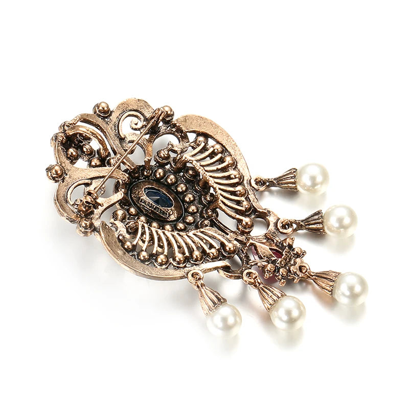 Fashion Textured 583 Gold Formal Brooch 008