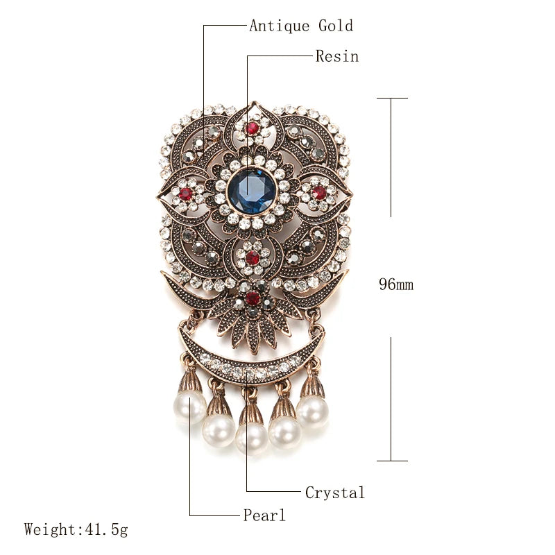 Fashion Textured 583 Gold Formal Brooch 021