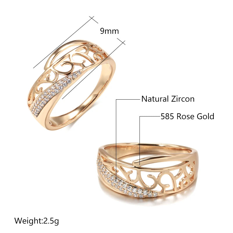 Trend Big Vintage Natural Glossy Metal Ethnic Bride Ring 014