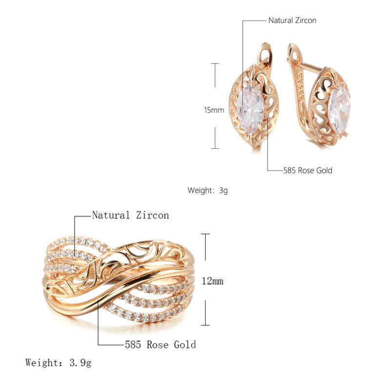 White Fancy 014 583 Rose Gold Casual Jewel Set