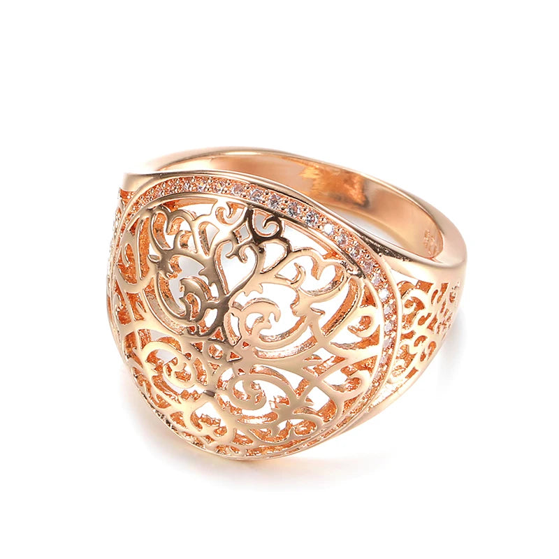 Trend Big Vintage Natural Glossy Metal Ethnic Bride Ring 020