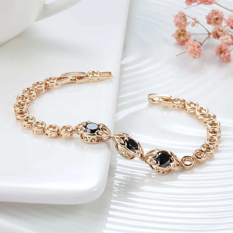 Fashion Ethnic Bride Black Natural Zircon Bracelet
