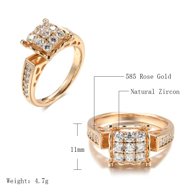 Trend Big Vintage Natural Glossy Metal Ethnic Bride Ring 053