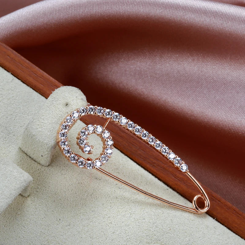 Fashion Textured 583 Gold Formal Brooch 019