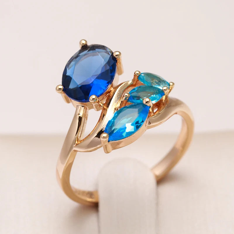 Trend Big Vintage Natural Glossy Metal Ethnic Bride Ring 024