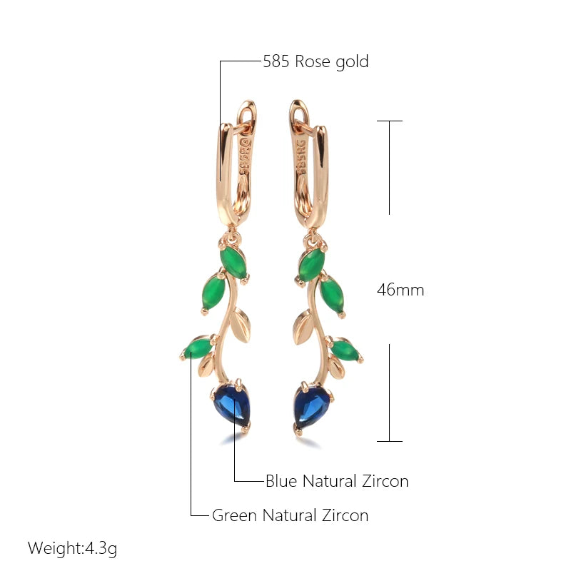 Long Leaf Drop Earrings