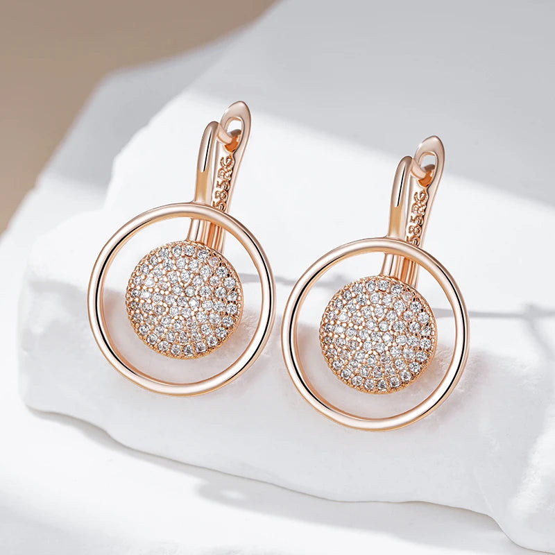 Luxury Full Shiny Natural Zircon Drop Earrings