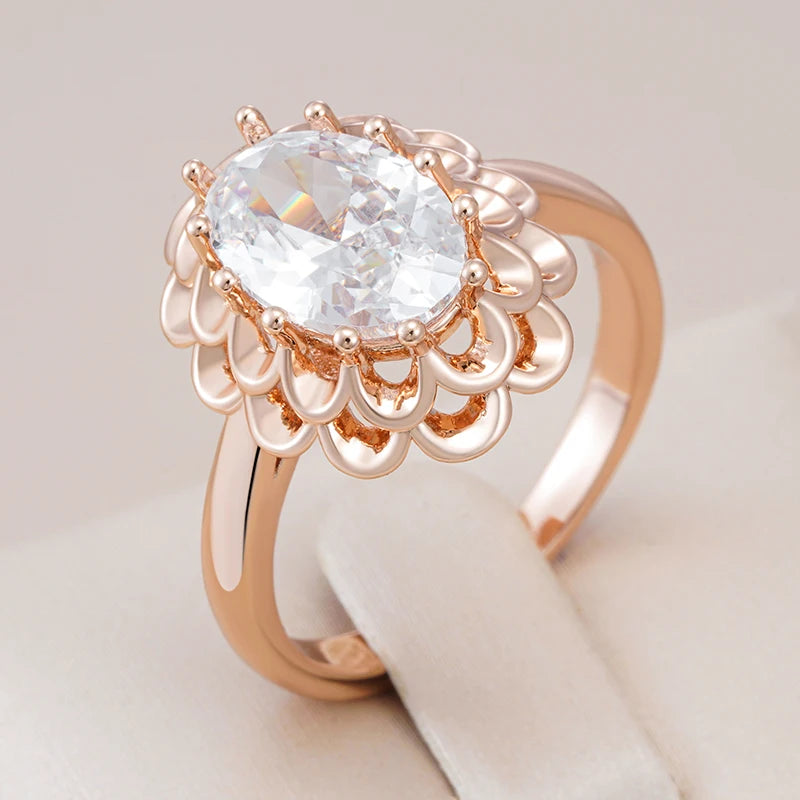 Trend Big Vintage Natural Glossy Metal Ethnic Bride Ring 099