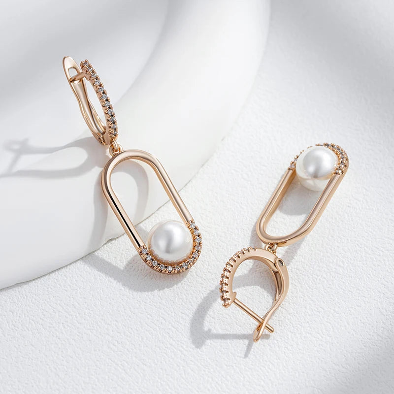 Luxury Pearl Long Drop Earrings