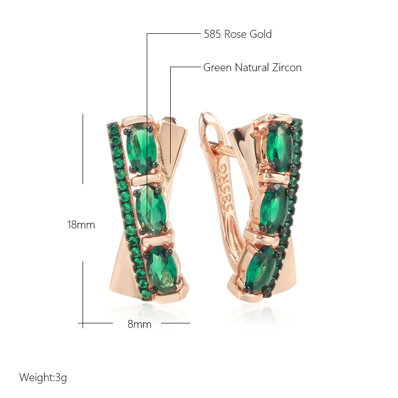 Hot Green Natural English Earrings