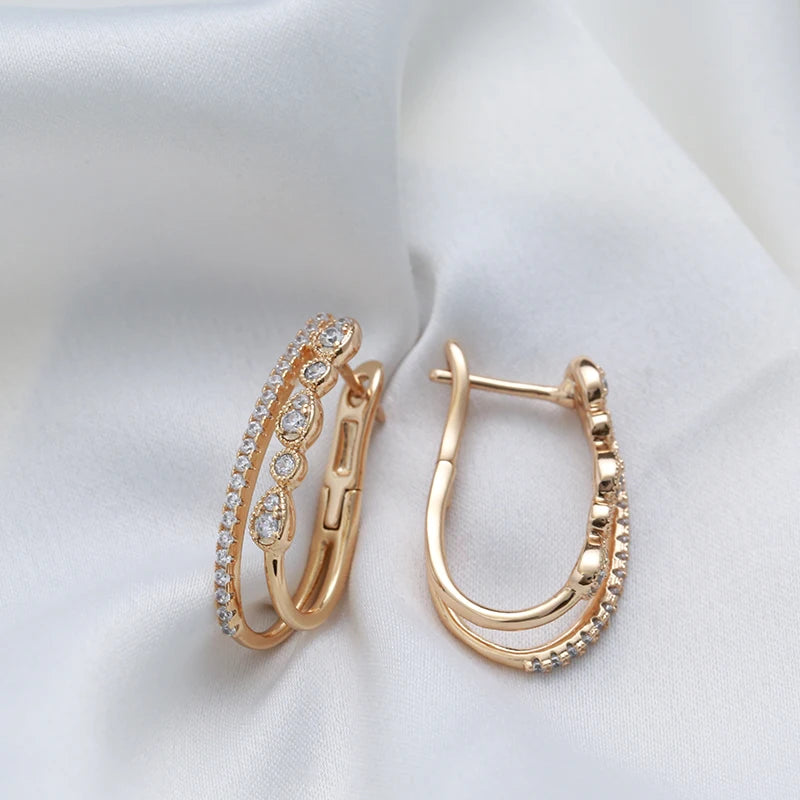 Rose Gold Women Drop Earrings