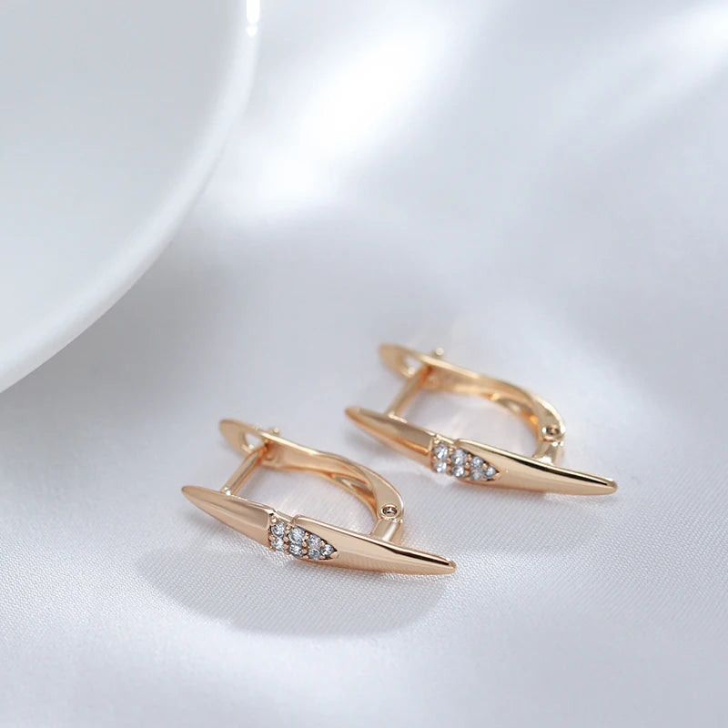 Rose Gold Colour Bride Wedding Earrings