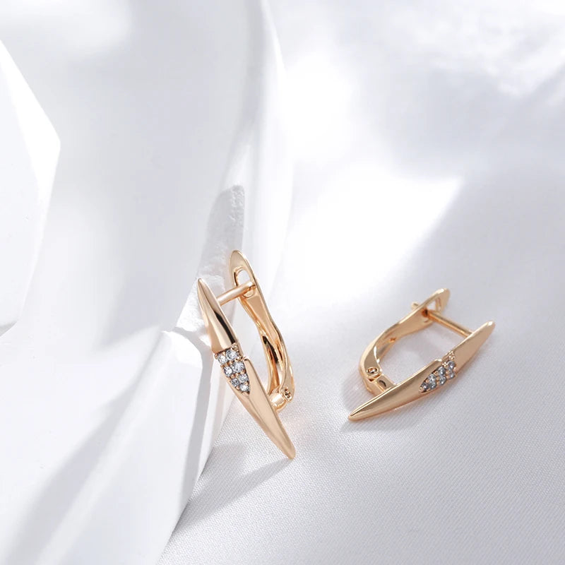 Rose Gold Colour Bride Wedding Earrings